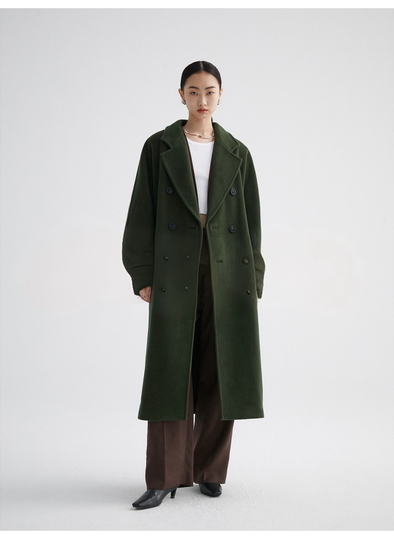 Suri Wool Long Coat #101801 Green