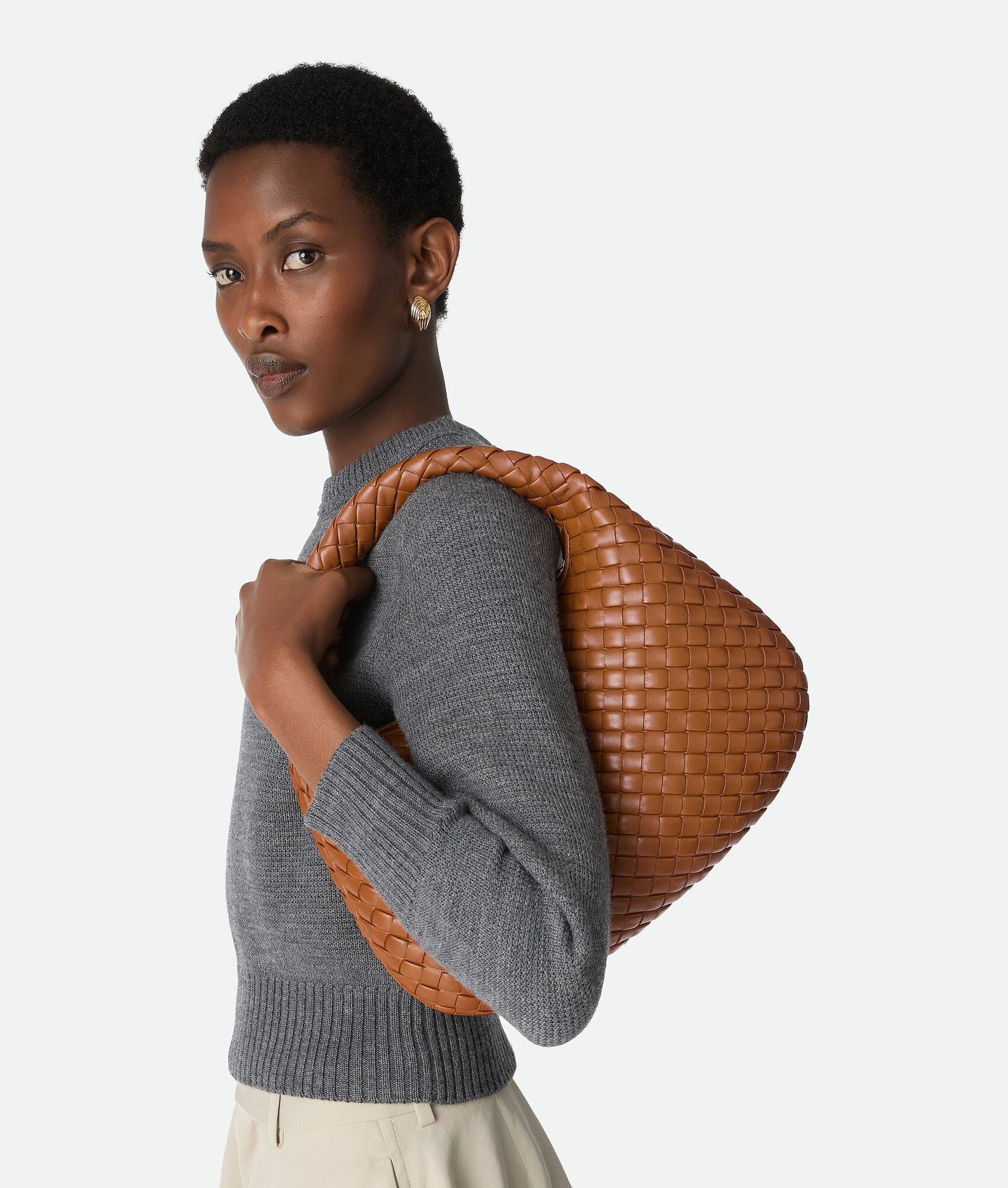 Small Veneta Shoulder Bag #2290 Amber