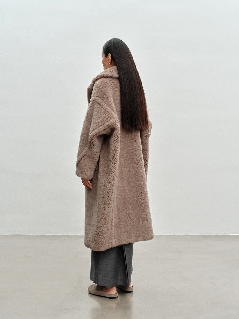 M House Teddy Coat Loose Fit Oversized Coat Milk Tea