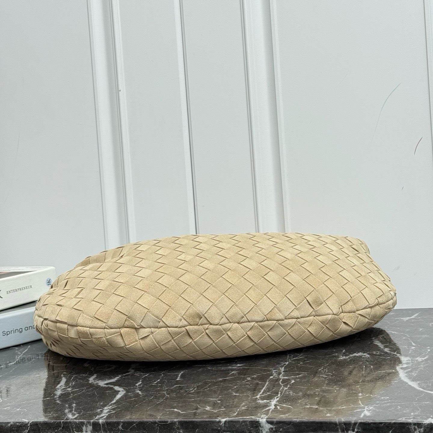 New Large Jodie Round Shoulder Bag #2287 Oat Suede