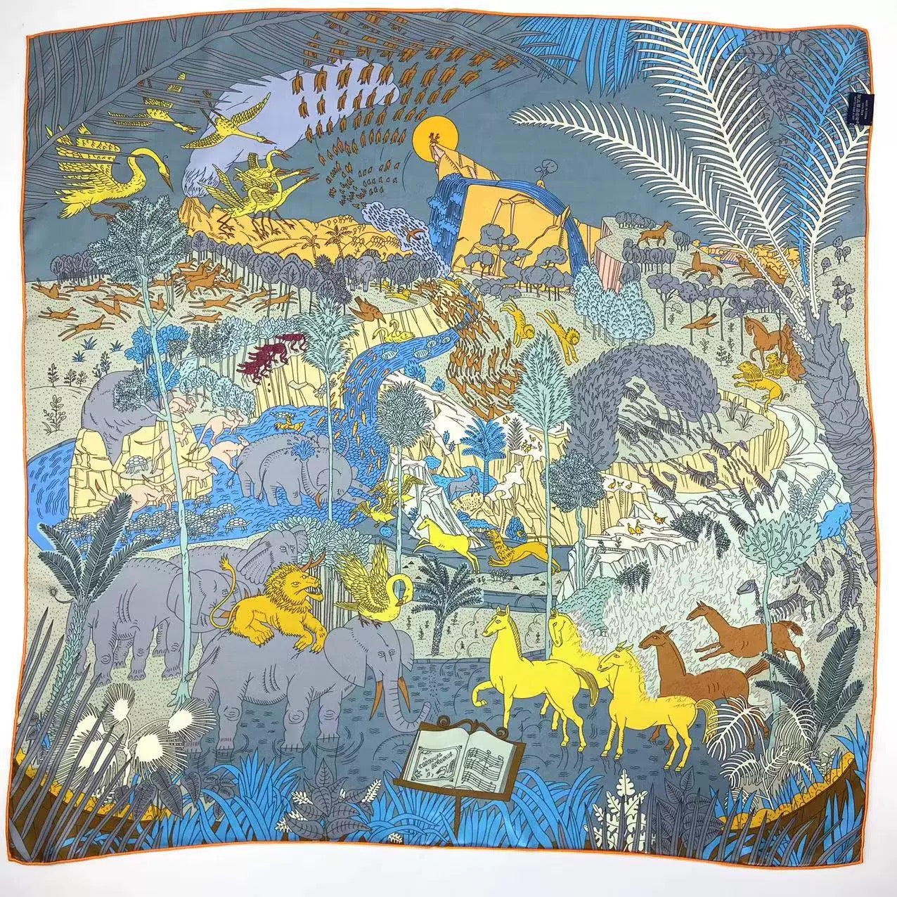 Reversible Double-Sided 100% Mulberry Silk Twill Scarf 18 momme 90cm Squre