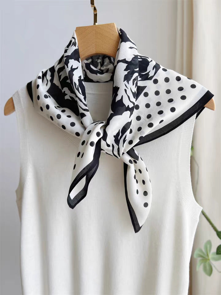 Pure-silk crêpe-de-chine double georgette scarf 100 % mulberry silk 70cm Square