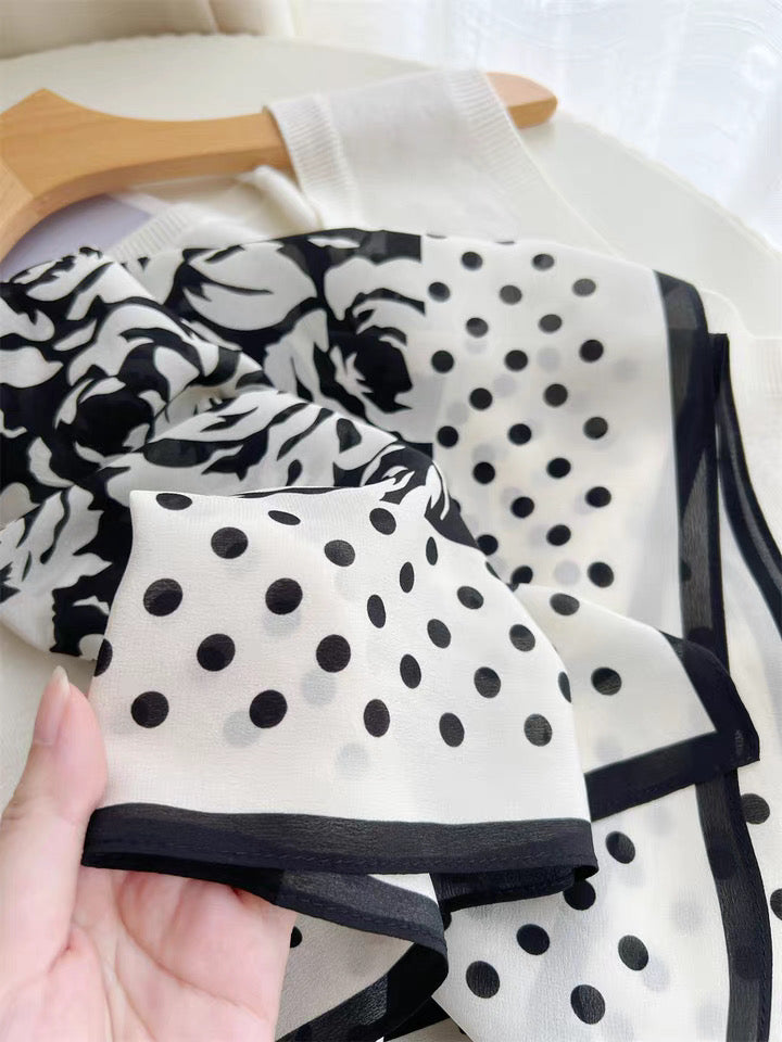 Pure-silk crêpe-de-chine double georgette scarf 100 % mulberry silk 70cm Square