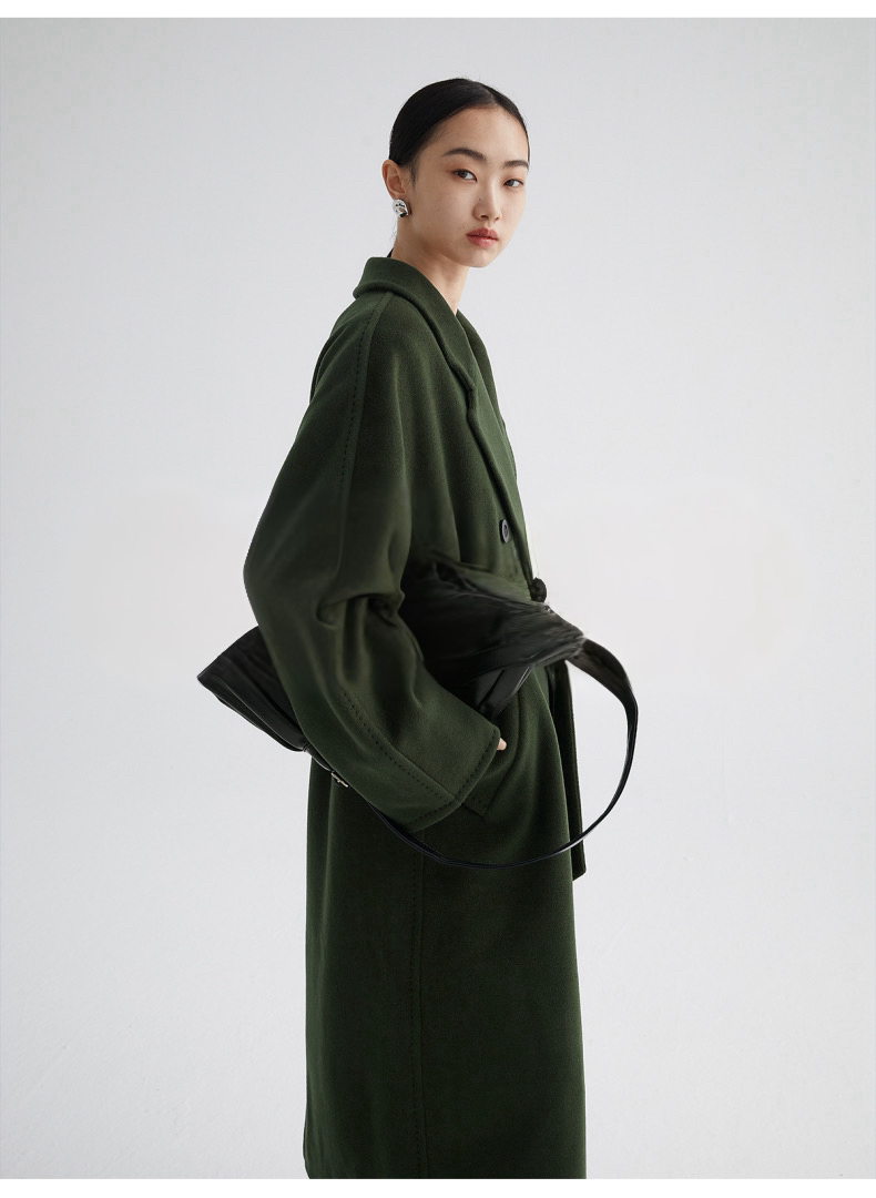 Suri Wool Long Coat #101801 Green