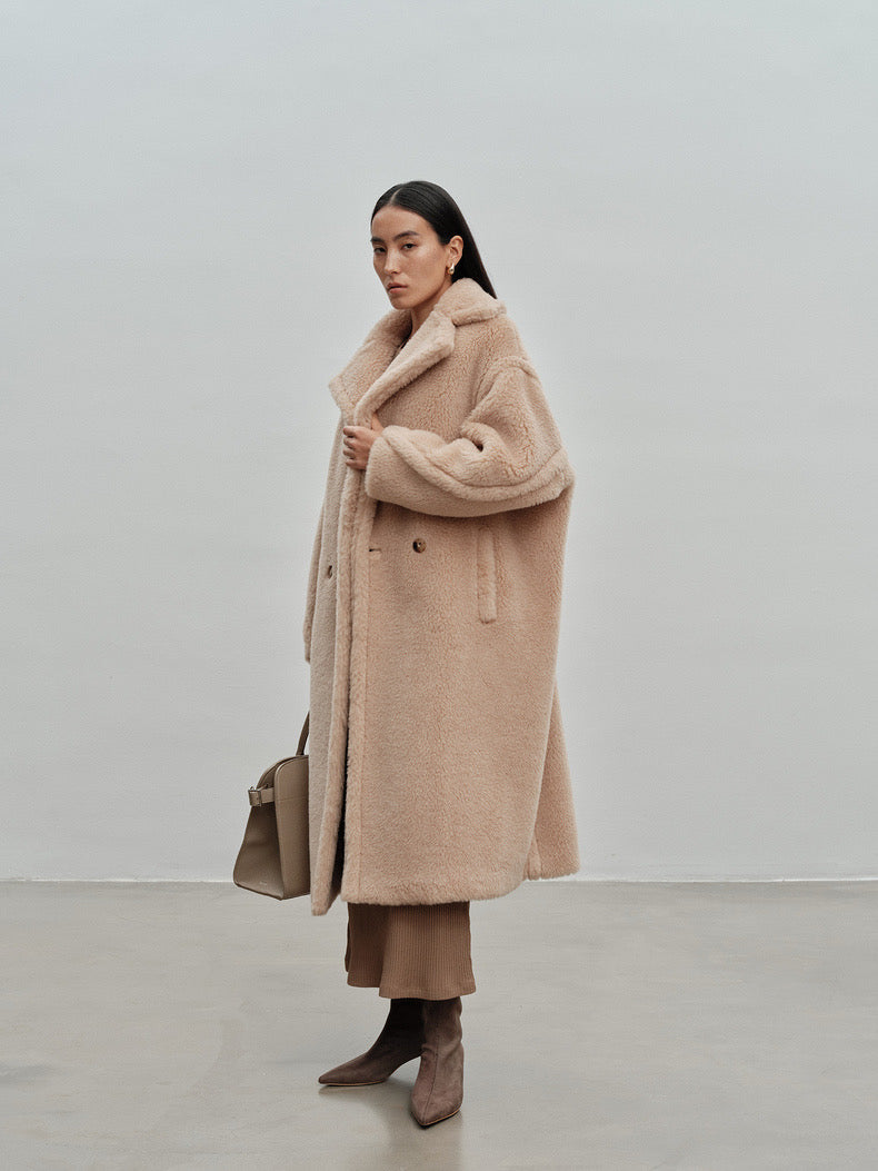 M House Teddy Coat Loose Fit Oversized Coat Honey