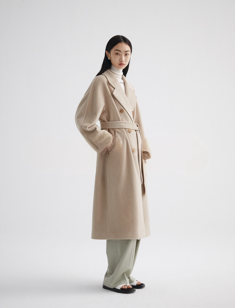 Suri Wool Long Coat #101801 Milk Tea