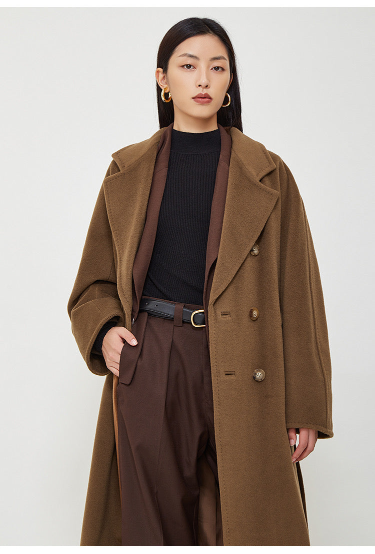 Suri Wool Long Coat #101801 Tobacco