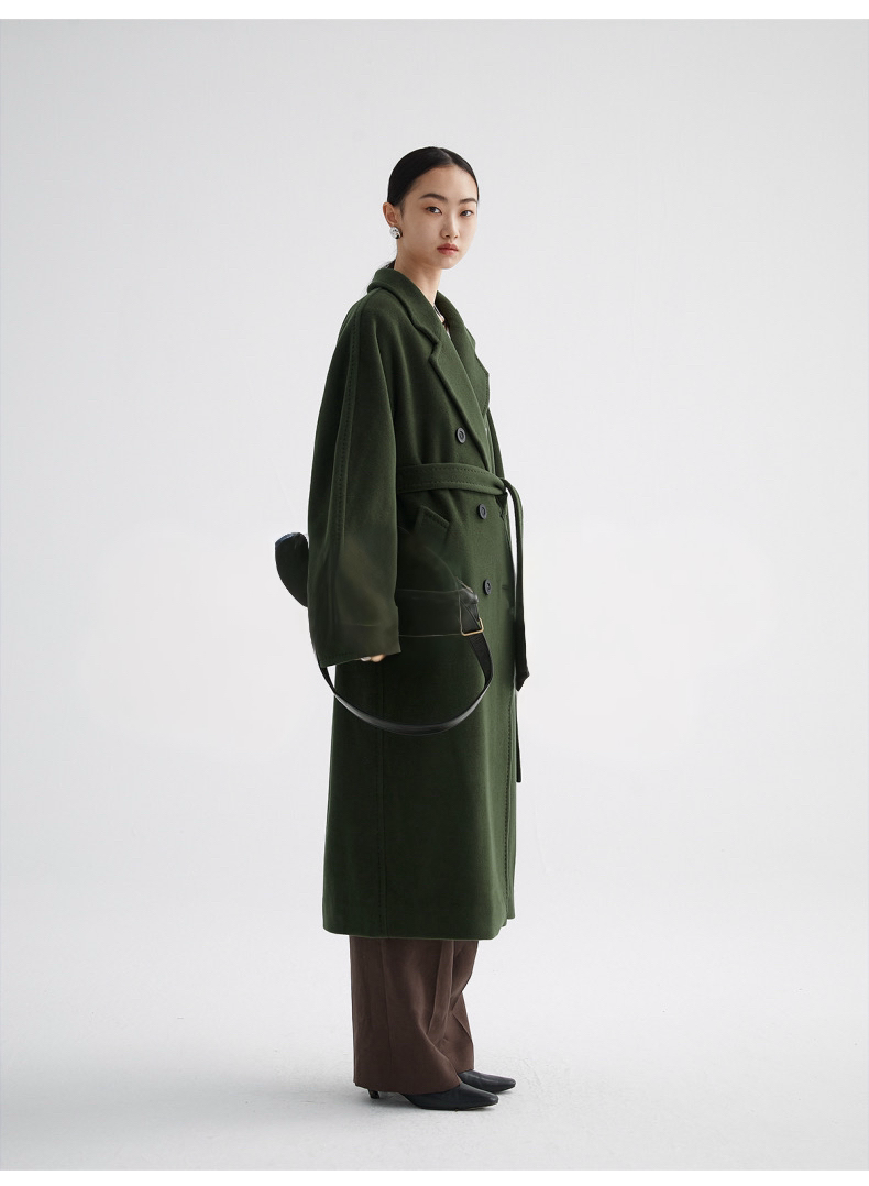 Suri Wool Long Coat #101801 Green