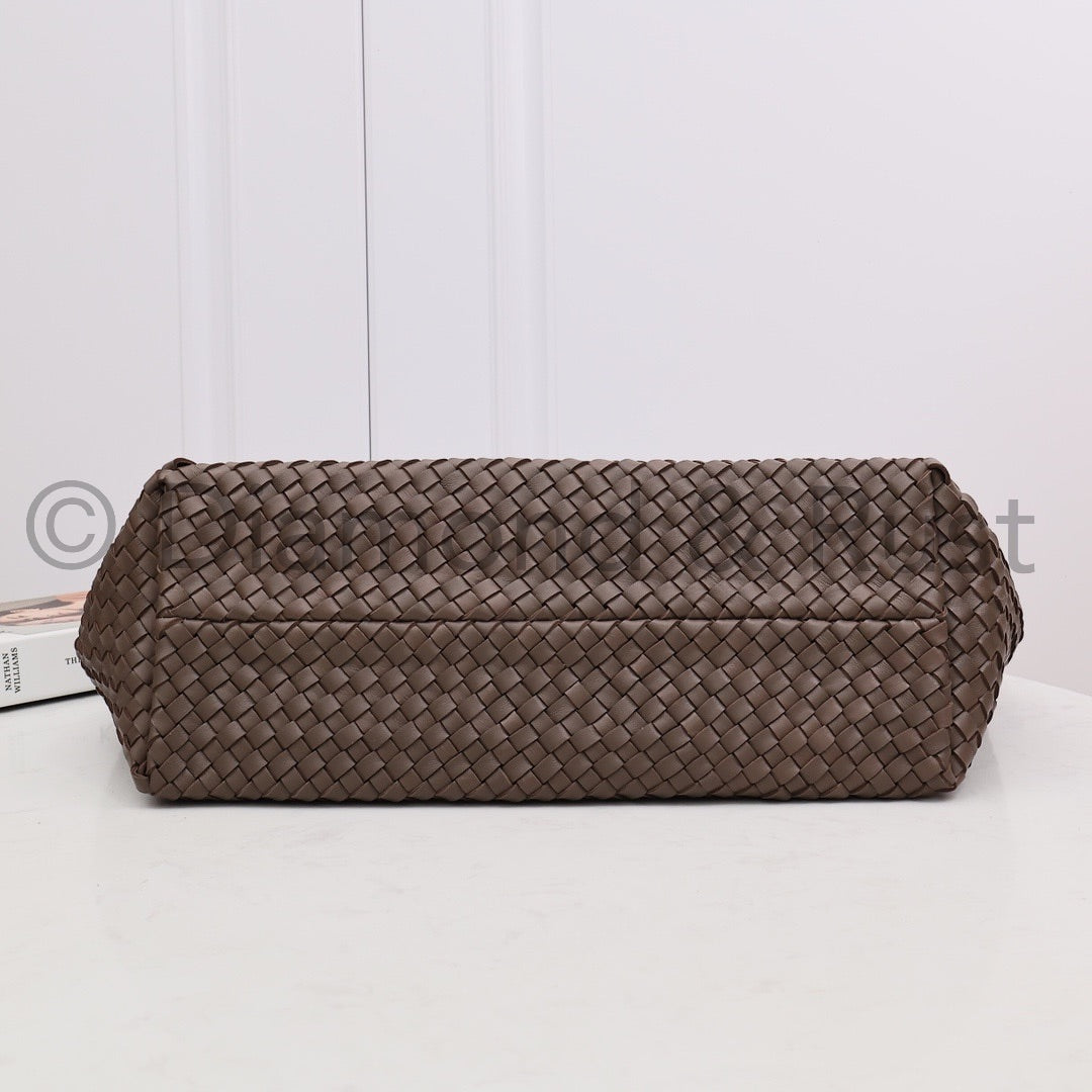 Intrecciato Large Basket Tote Bag #2234A Brown