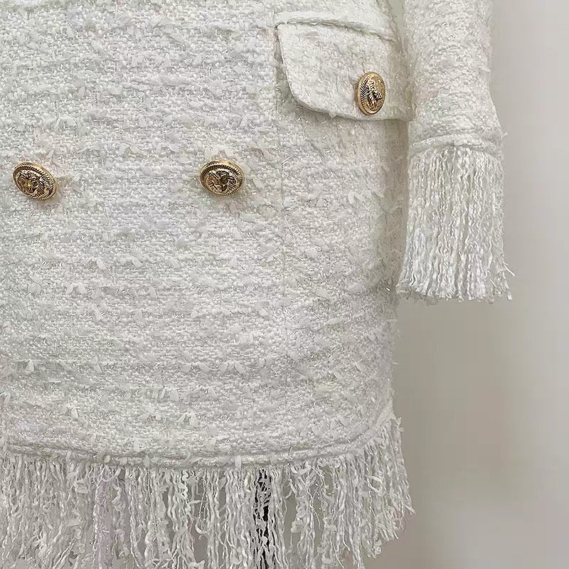 Short Knit Fringe Knit Dress Made to order