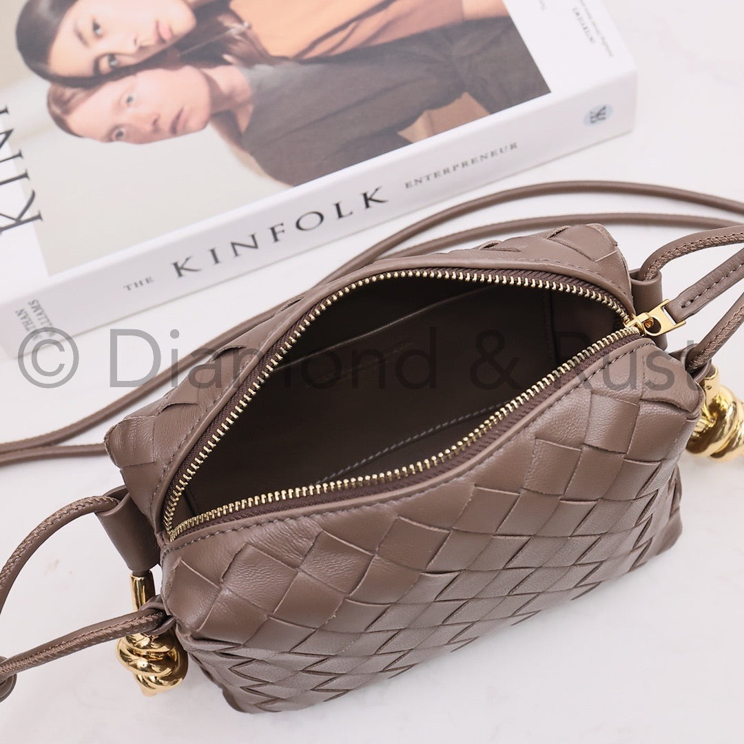 Mini Gold Knot Camera Bag #2263 Light Brown