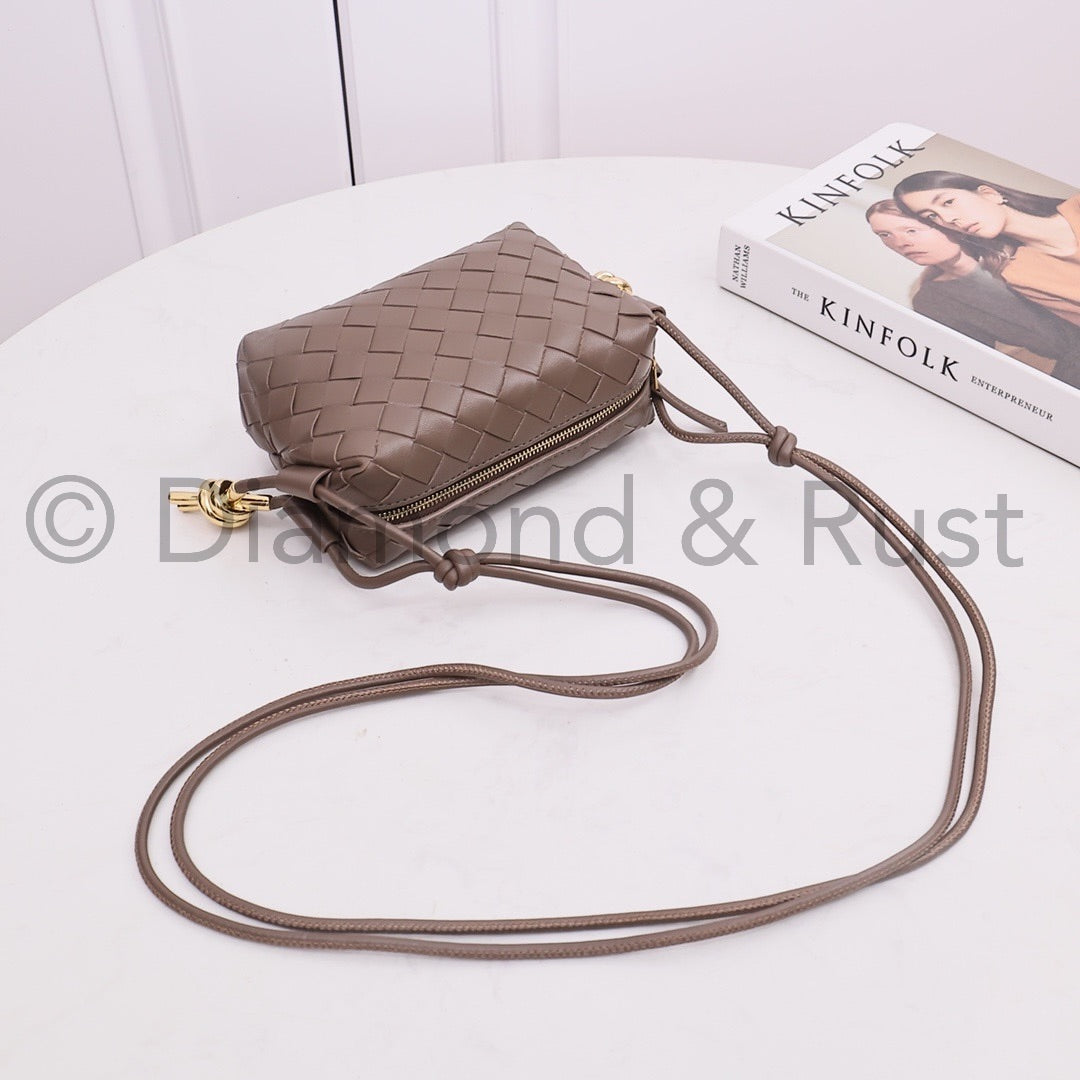 Mini Gold Knot Camera Bag #2263 Light Brown