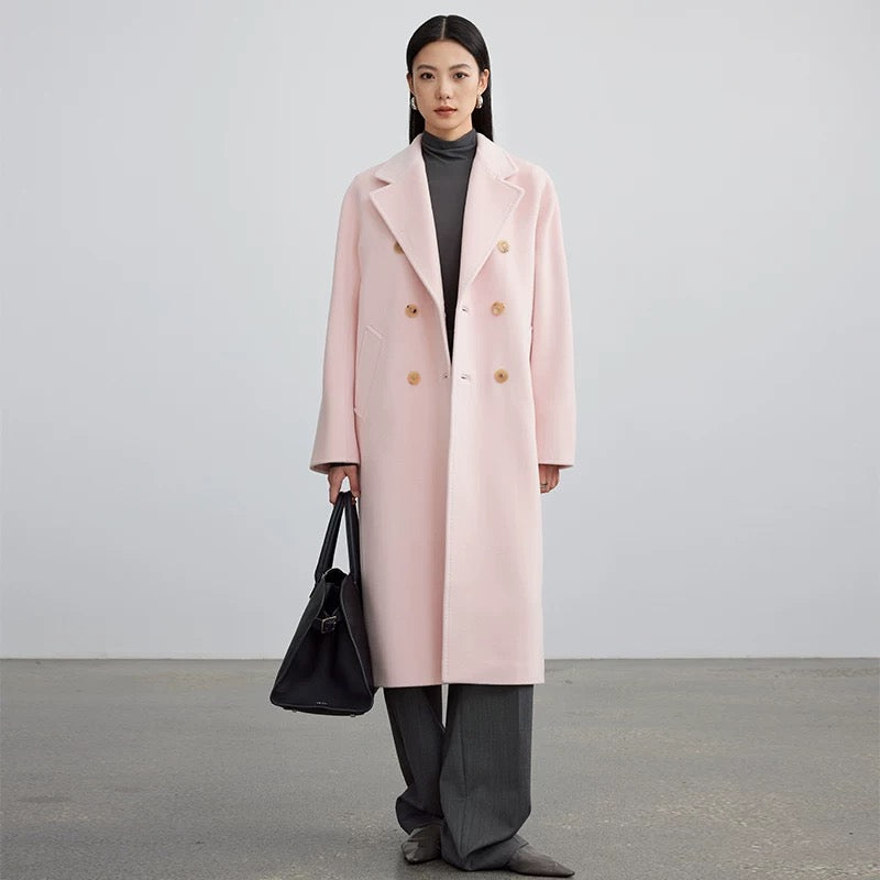 Suri Wool Long Coat #101801 Pink