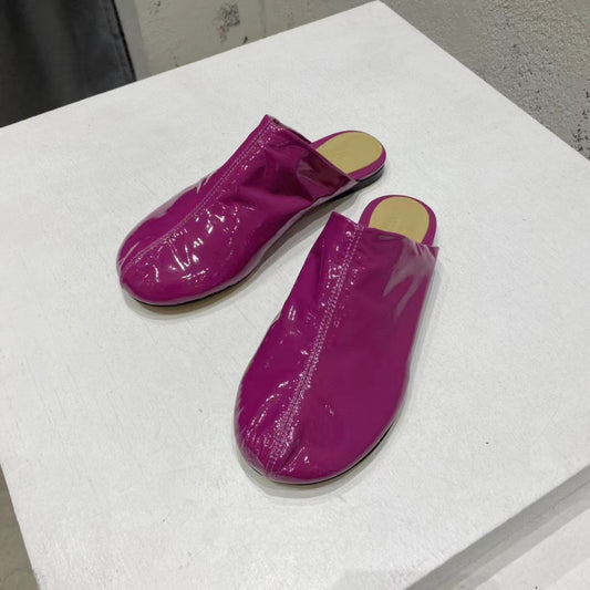 Leather dot sock slipper mule sandal shoes genuine leather shoes women slipper shoes