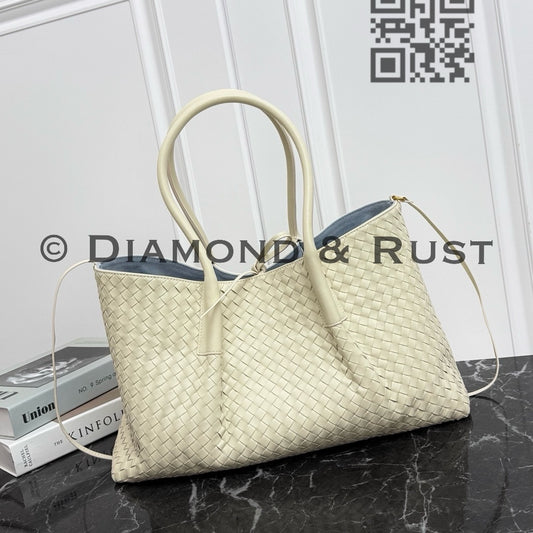 Large Pinacoteca Tote Bag #2281-1 Sea Salt/ Blue
