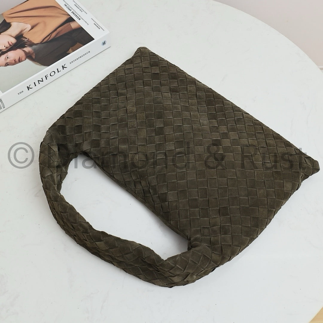 Small Hop Shoulder Bag #2269 Olive Suede