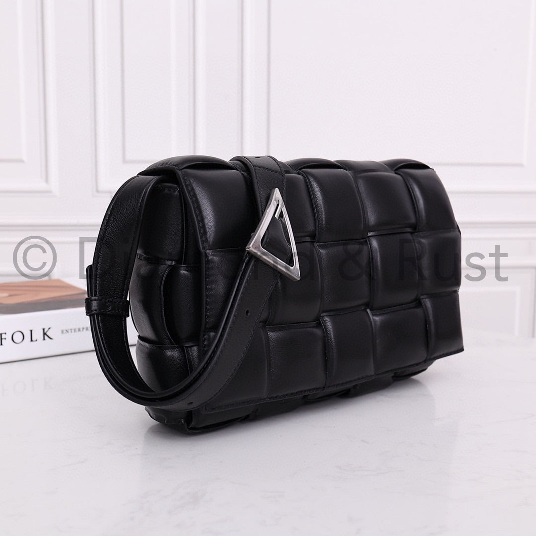 Padded Cassette Bag #6630A Black Silver Buckle