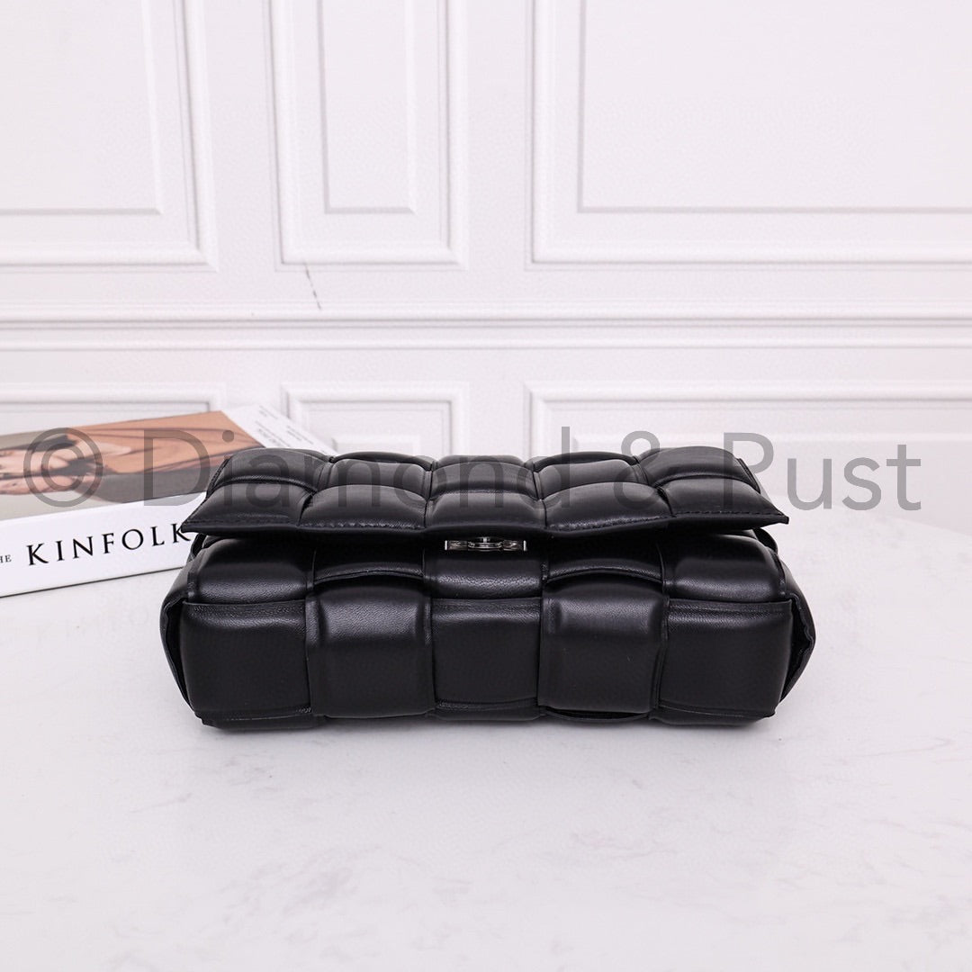 Padded Cassette Bag #6630A Black Silver Buckle