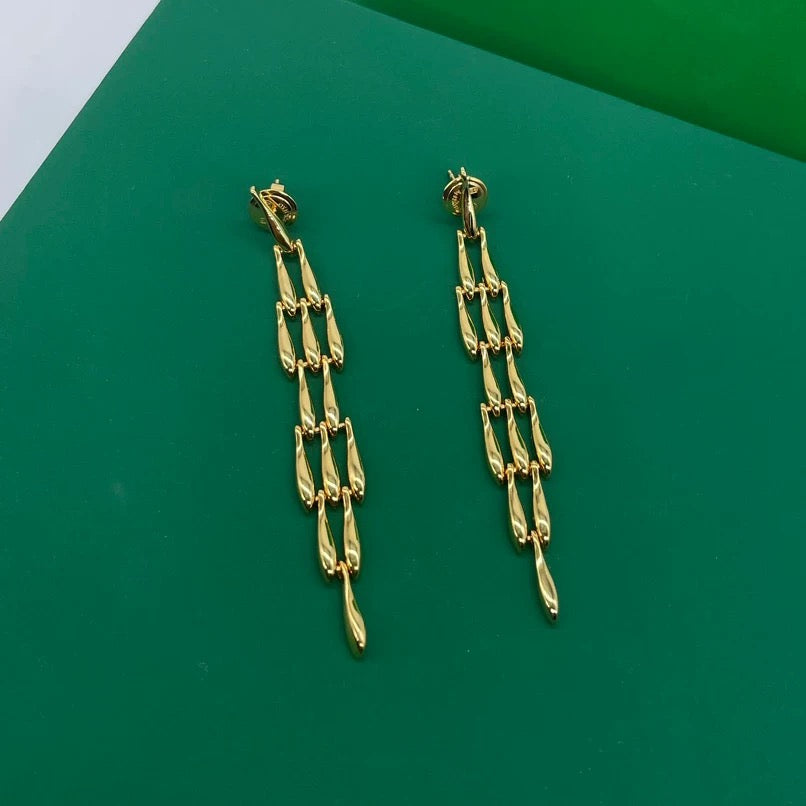 Sardine Earings Gold Plated Sterling Silver