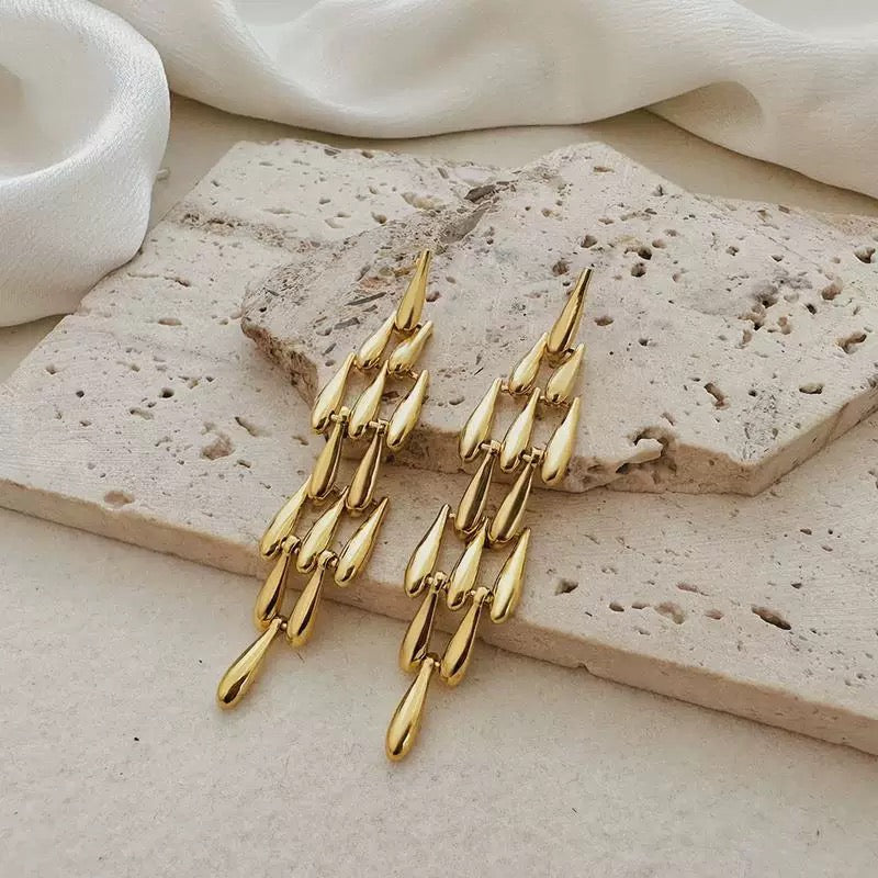 Sardine Earings Gold Plated Sterling Silver