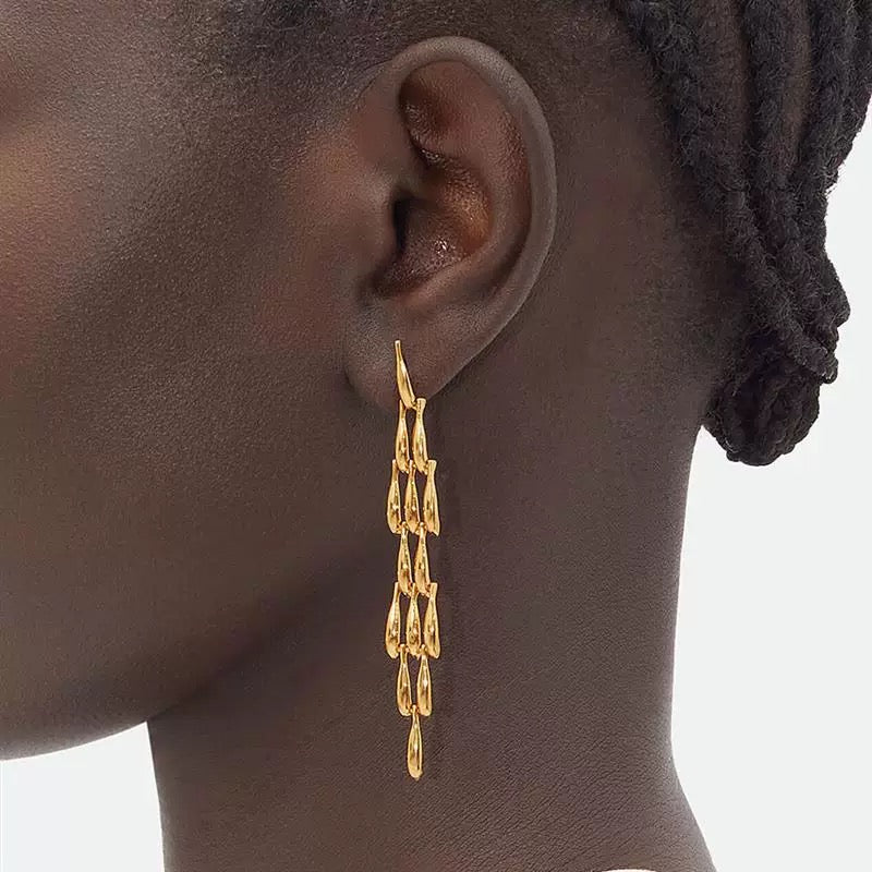 Sardine Earings Gold Plated Sterling Silver