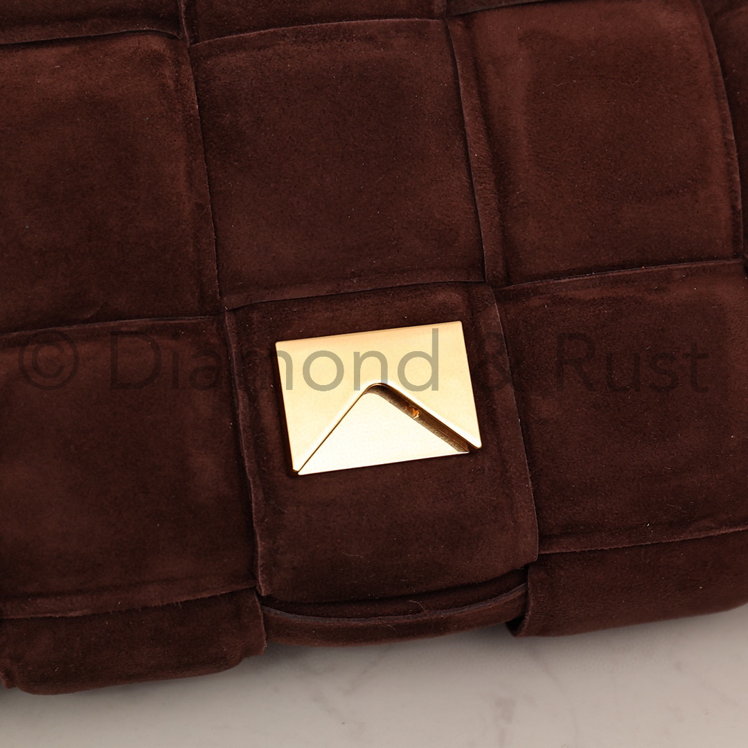 Padded Cassette Bag in Suede #6632A Chocolate