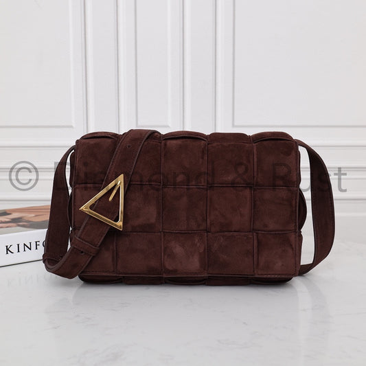 Padded Cassette Bag in Suede #6632A Chocolate