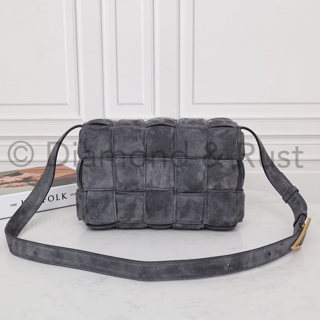 Padded Cassette Bag in Suede #6632A Thunder Gray