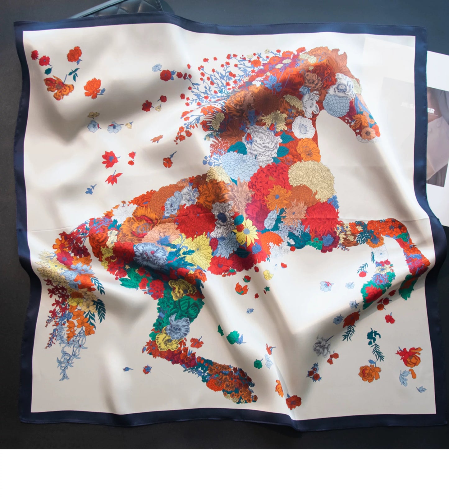 Pure Mulberry Silk Scarf – Lightweight 12 Momme Crepe, 70cm Square
