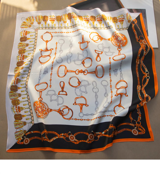 Pure Mulberry Silk Scarf – Lightweight 12 Momme Crepe, 70cm Square