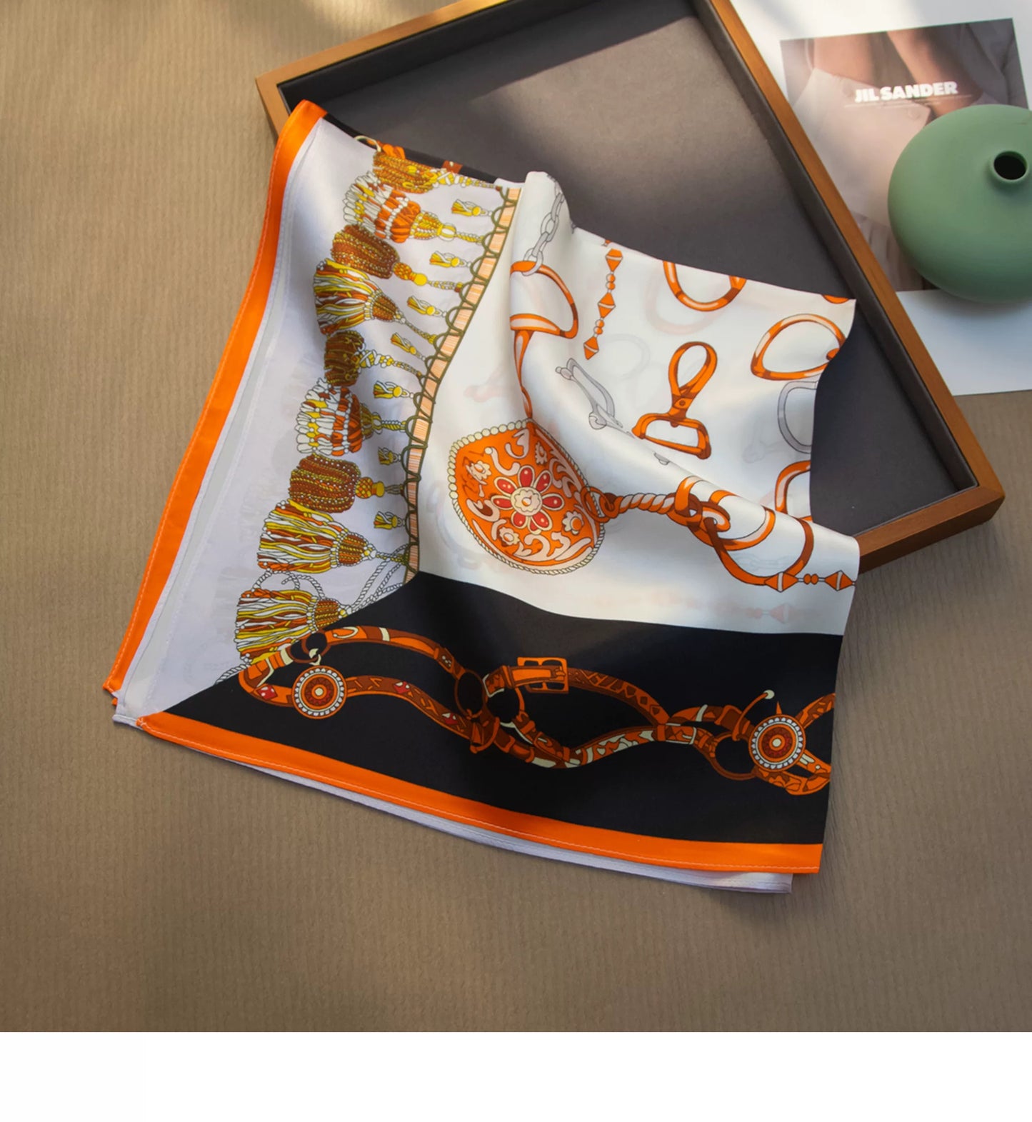 Pure Mulberry Silk Scarf – Lightweight 12 Momme Crepe, 70cm Square