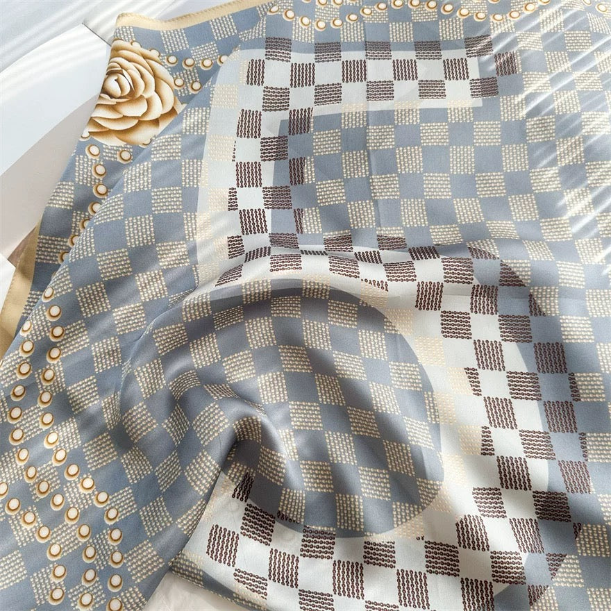 Pure-silk crêpe-de-chine double georgette scarf 100 % mulberry silk 70cm Square