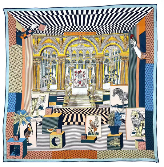 Reversible Double-Sided 100% Mulberry Silk Twill Scarf 18 momme 90cm Squre