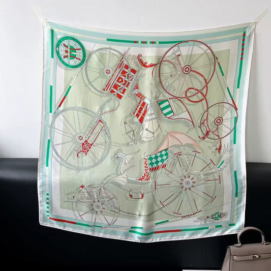 Pure Mulberry Silk Scarf – Lightweight 12 Momme Crepe, 90cm Square