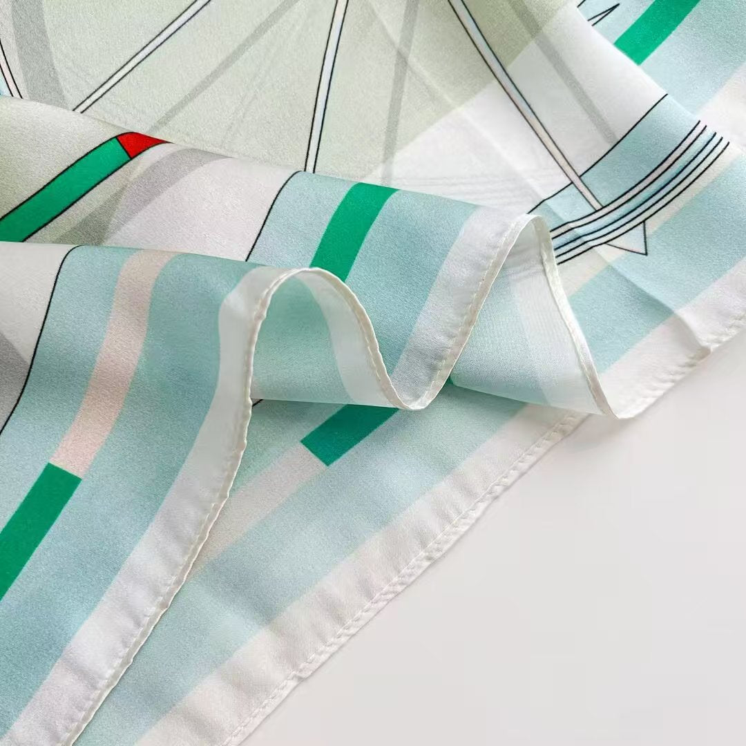 Pure Mulberry Silk Scarf – Lightweight 12 Momme Crepe, 90cm Square