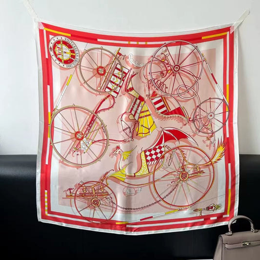 Pure Mulberry Silk Scarf – Lightweight 12 Momme Crepe, 90cm Square