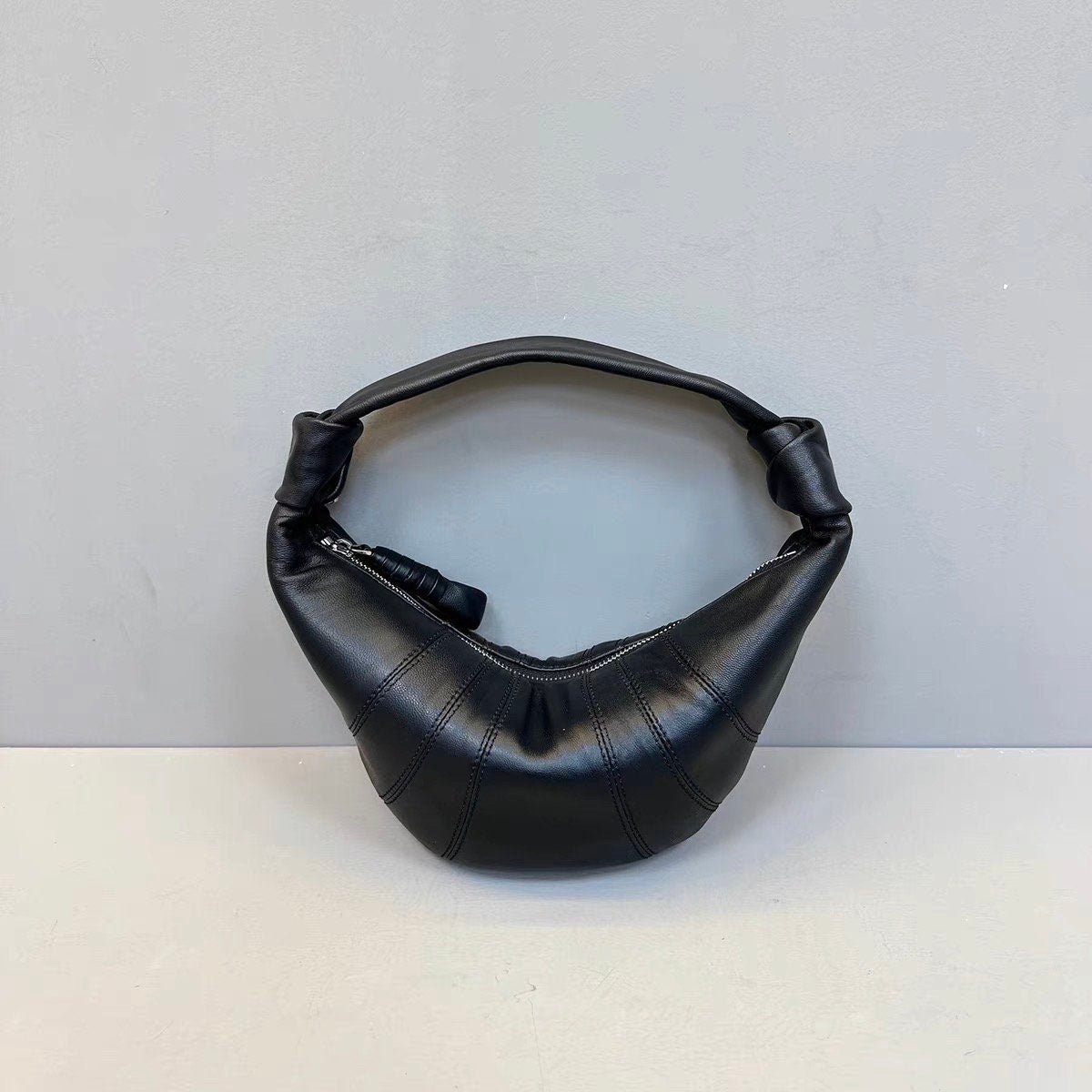 Genuine Full-Grain Sheepskin Croissant Underarm Bag Handbag