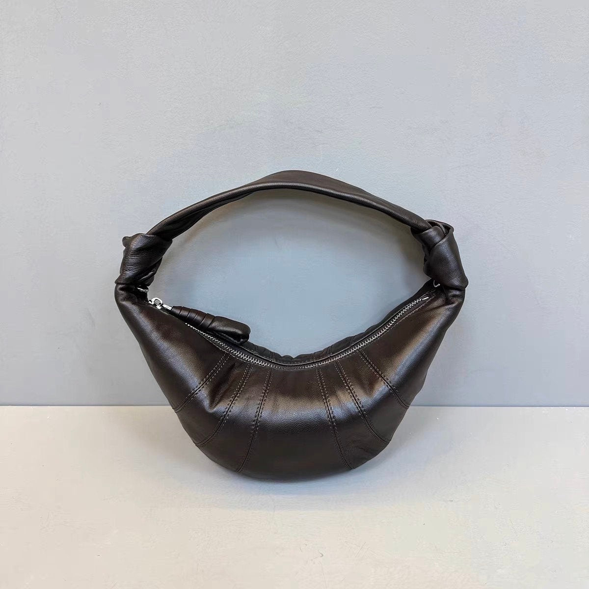 Genuine Full-Grain Sheepskin Croissant Underarm Bag Handbag