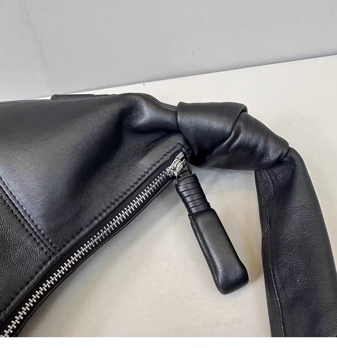 Genuine Full-Grain Sheepskin Croissant Underarm Bag Handbag