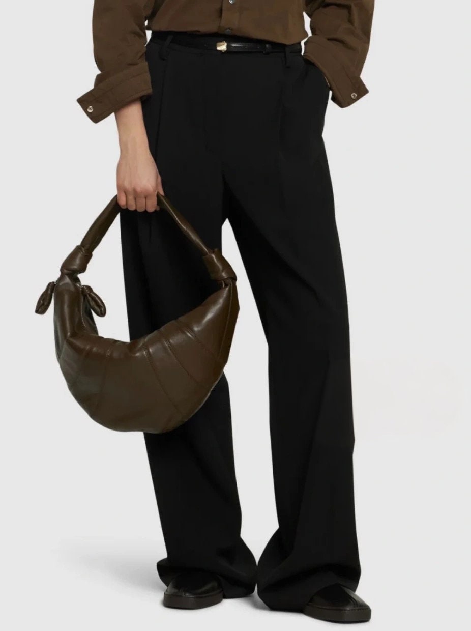 Genuine Full-Grain Sheepskin Croissant Underarm Bag Handbag