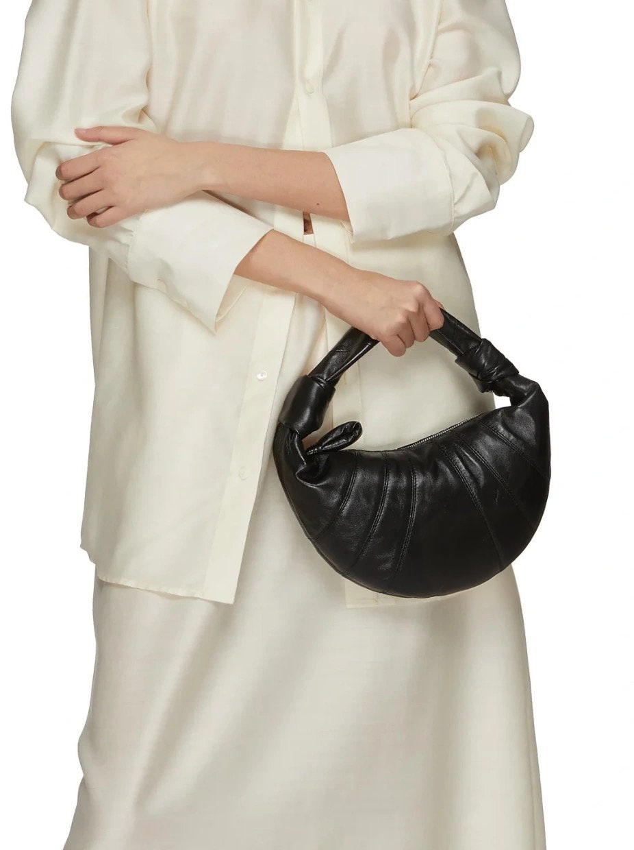Genuine Full-Grain Sheepskin Croissant Underarm Bag Handbag