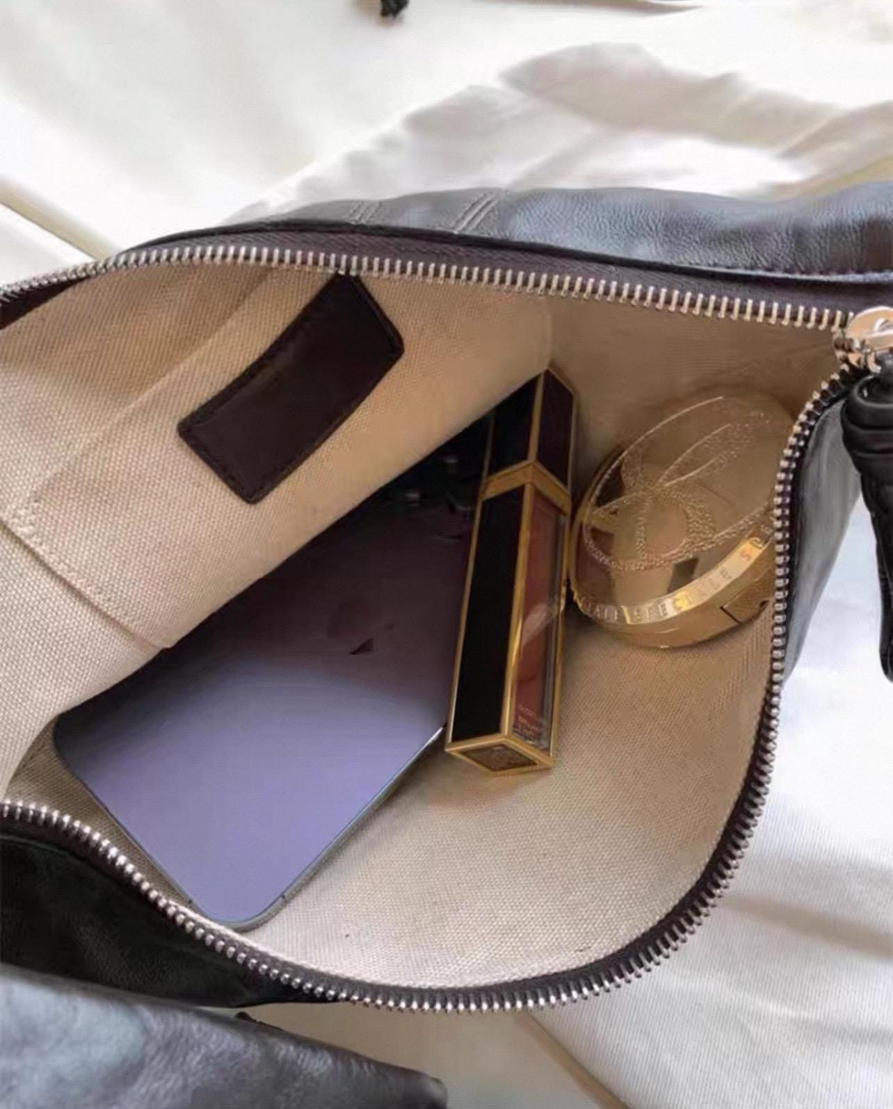 Genuine Full-Grain Sheepskin Croissant Crossbody Bag Handbag Small