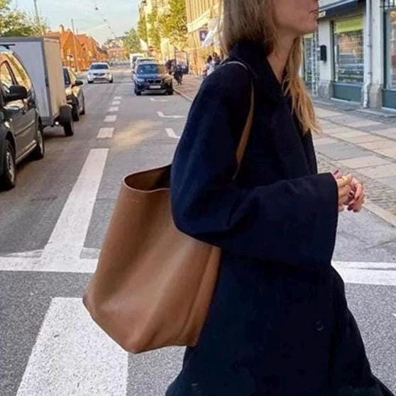 Genuine TOGO Leather Bucket Bag Large