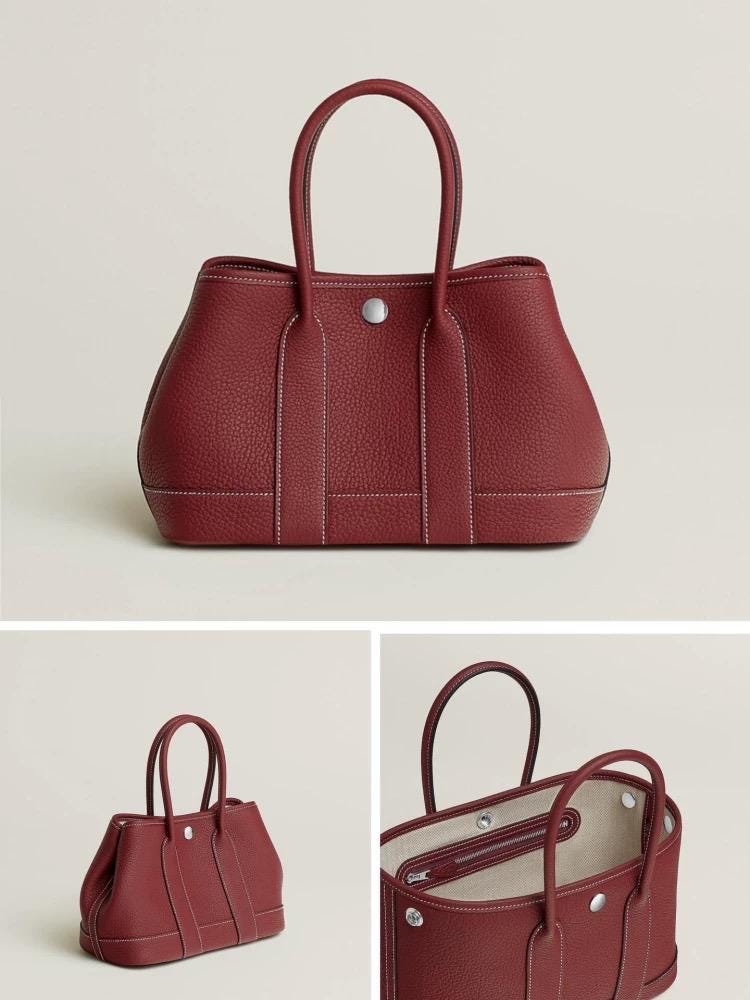 Mini Genuine Leather Garden Bag 23cm