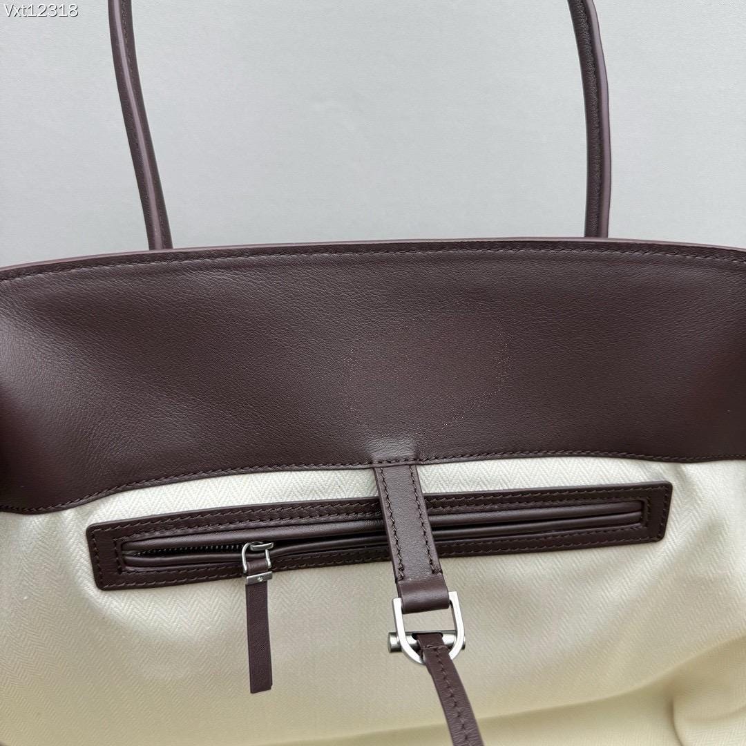 Genuine Leather Tote Bag Marlo 17 – Chocolate Smooth Napa Leather