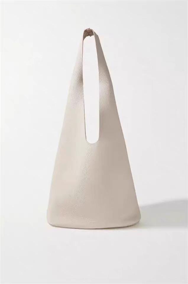 Genuine Leather Bag Shoulder Tote Bag White