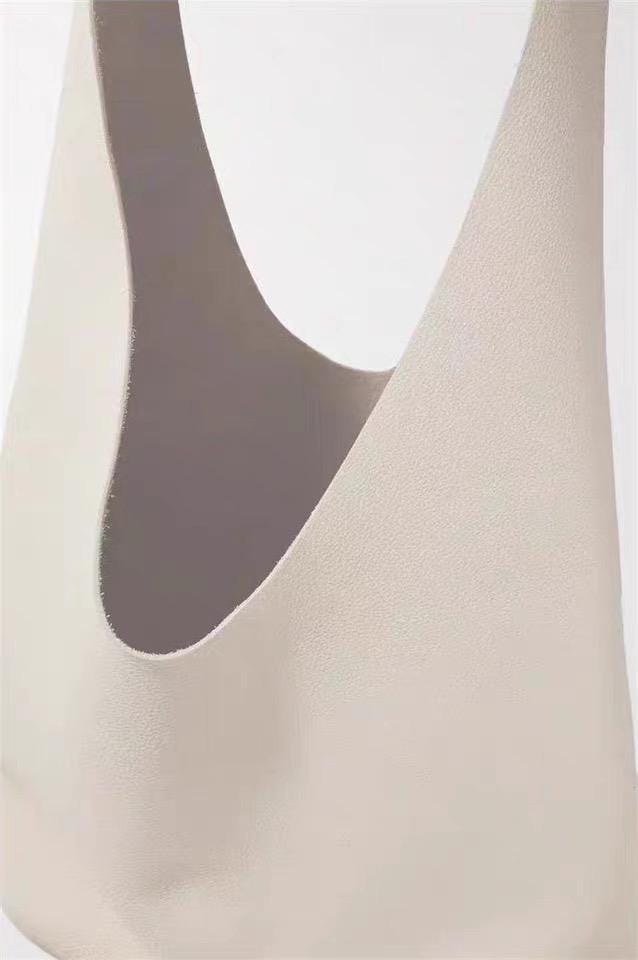 Genuine Leather Bag Shoulder Tote Bag White