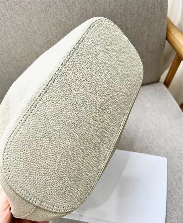 Genuine Leather Bag Shoulder Tote Bag White