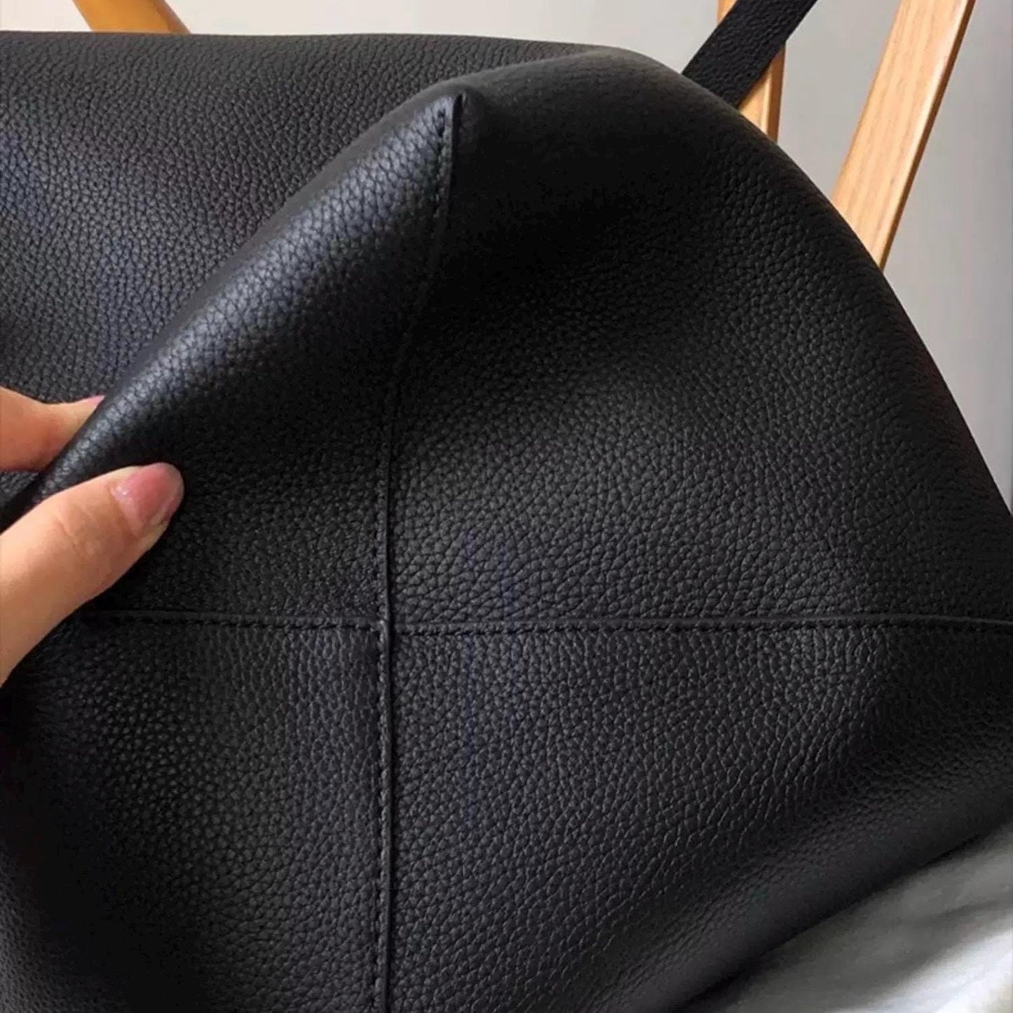 Genuine TOGO Leather Bucket Bag Large