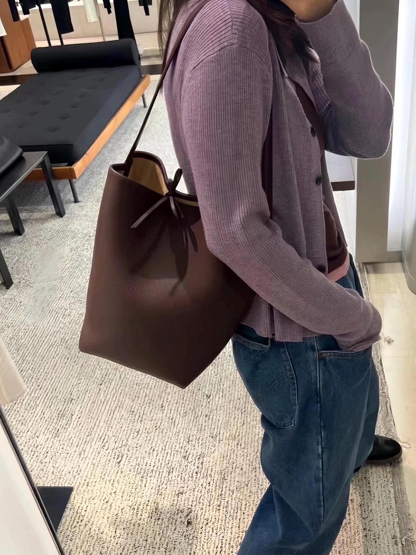 Genuine TOGO Leather Bucket Bag Medium Special Japan Edition Colors